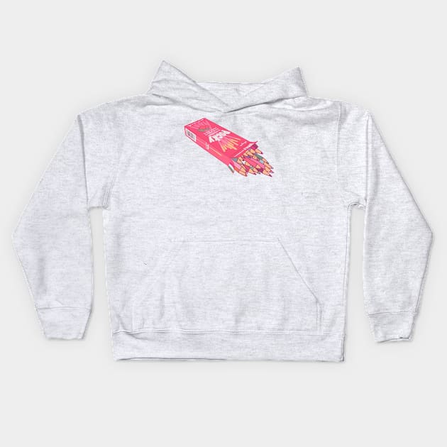 Strawberry Pocky Colored Pencil Box Kids Hoodie by phogar